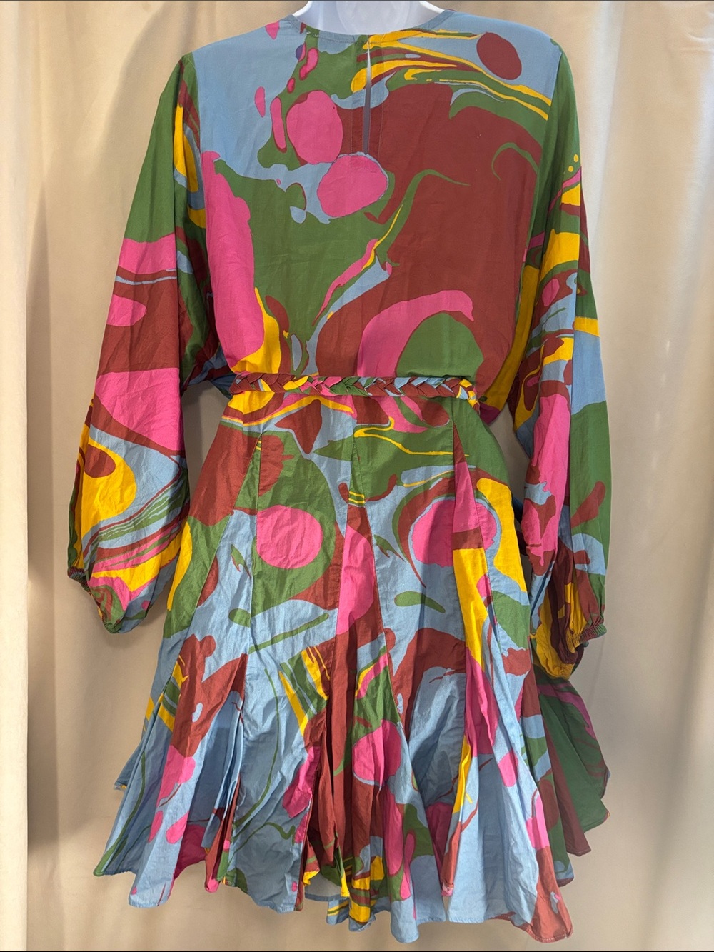 Rhode Ella Abstract Print Mini Dress with Braided Tie - Picture 6 of 11